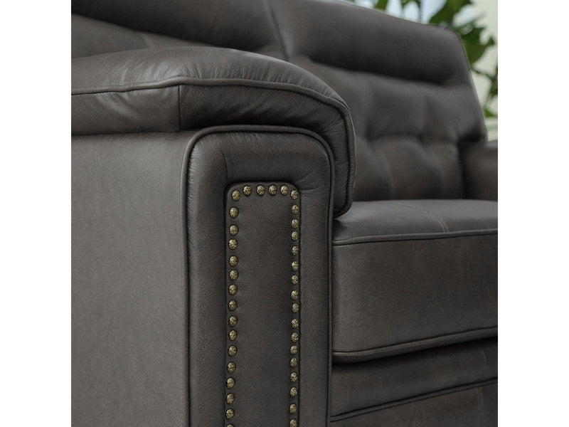 Harrison 2-piece Leather Sofa and Loveseat Set, Grey Default Title