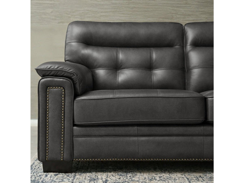 Harrison 2-piece Leather Sofa and Loveseat Set, Grey Default Title