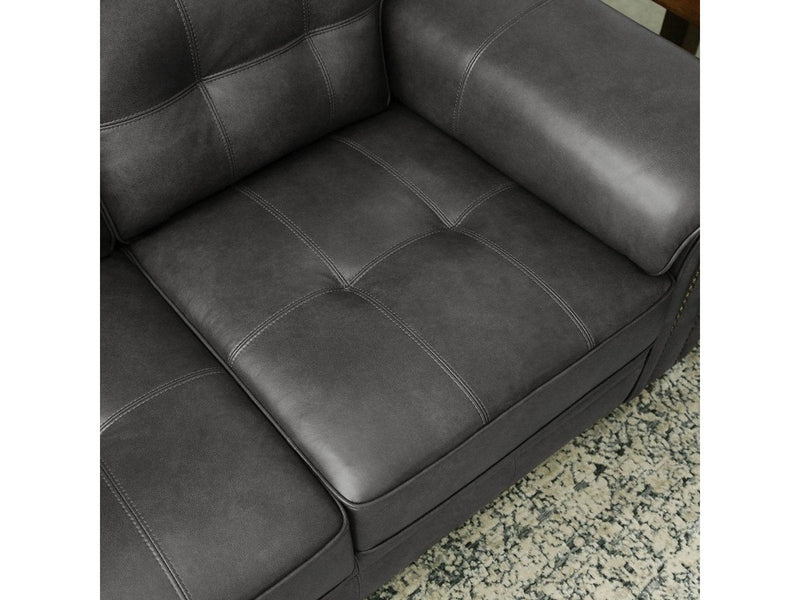 Harrison 2-piece Leather Sofa and Loveseat Set, Grey Default Title