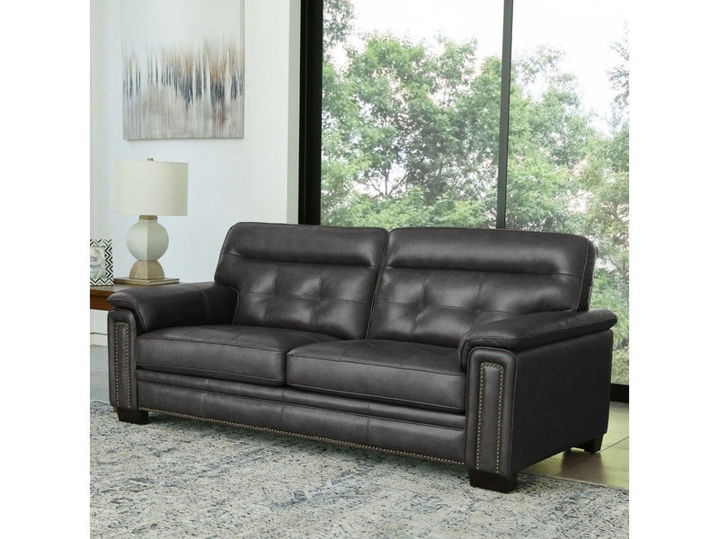 Harrison Leather Sofa, Grey Default Title
