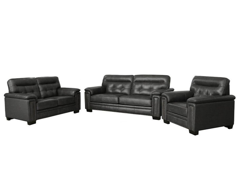 Harrison 3-piece Leather Set, Grey Default Title