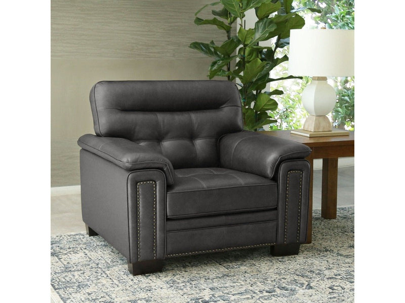 Harrison 3-piece Leather Set, Grey Default Title