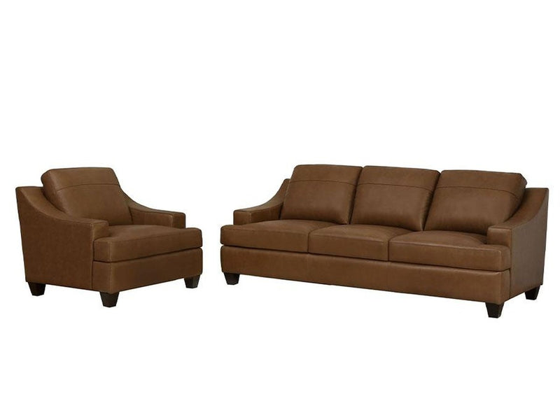 Merona 2-piece Leather Sofa & Chair Set, Camel Default Title