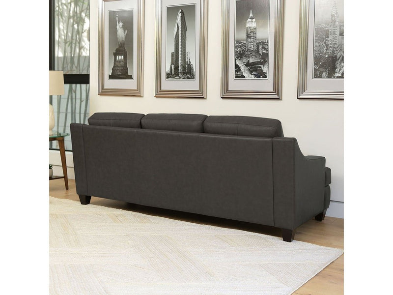 Merona Leather Sofa, Grey Default Title