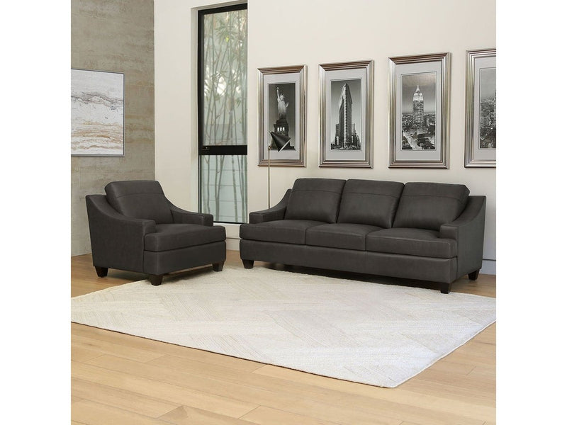 Merona 2-piece Leather Sofa & Chair Set, Grey Default Title