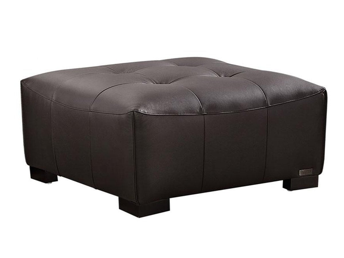 Teagan Leather Ottoman, Brown Default Title