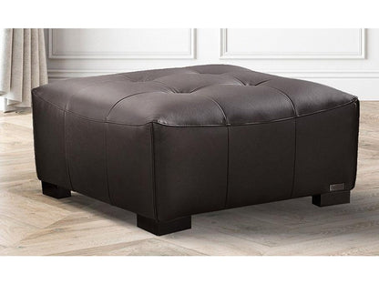 Teagan Leather Ottoman, Brown Default Title