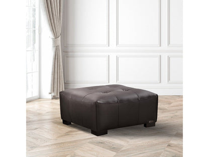 Teagan Leather Ottoman, Brown Default Title