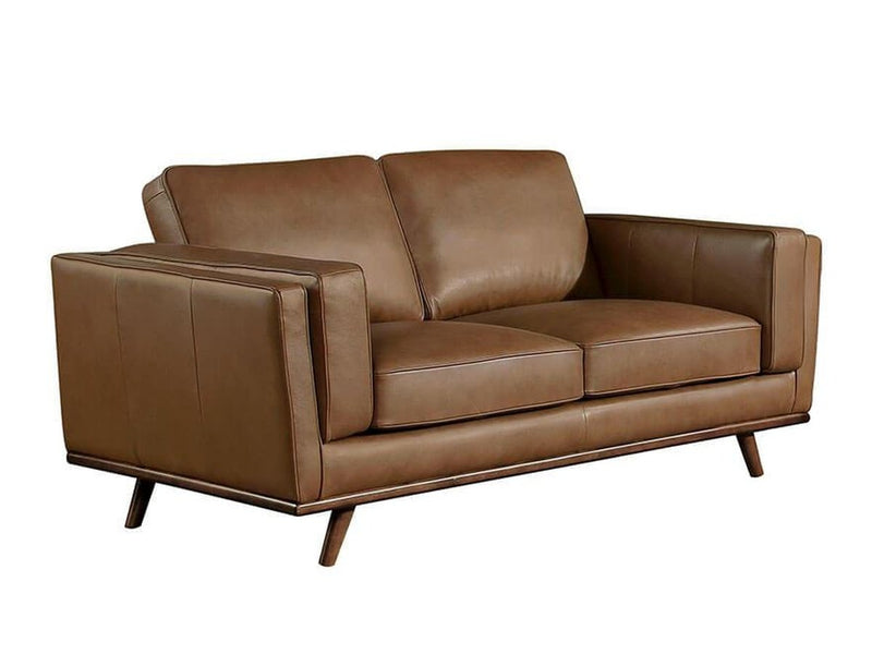 Taverly Leather Loveseat, Camel Default Title