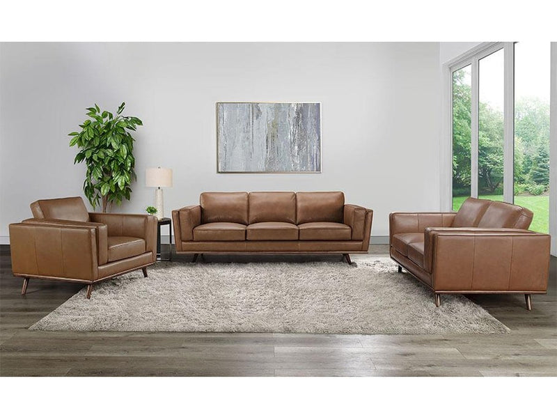 Taverly 3-piece Leather Set, Camel Default Title