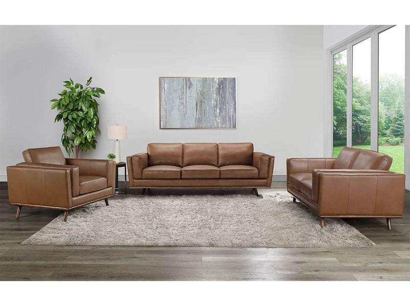 Taverly 3-piece Leather Set, Camel Default Title