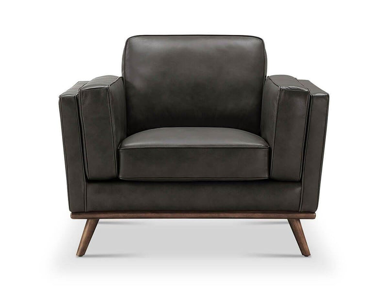 Taverly Leather Chair, Grey Default Title