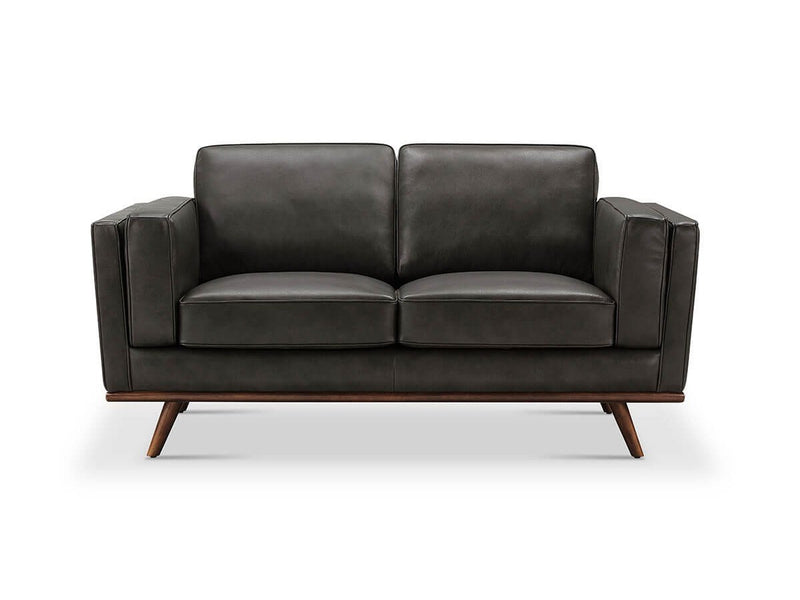 Taverly Leather Loveseat, Grey Default Title
