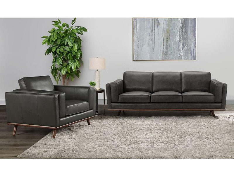 Taverly 2-piece Leather Sofa and Chair Set, Grey Default Title