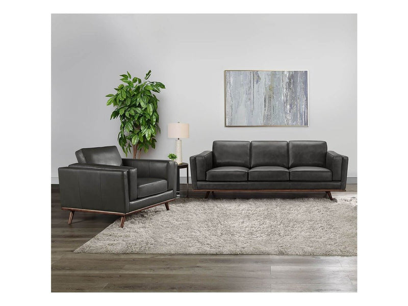 Taverly 2-piece Leather Sofa and Chair Set, Grey Default Title