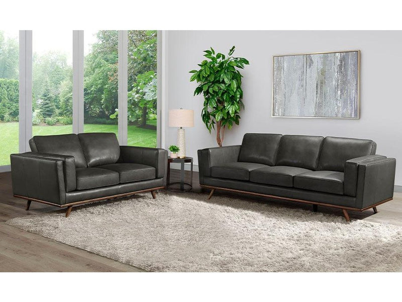 Taverly 2-piece Leather Sofa and Loveseat Set, Grey Default Title