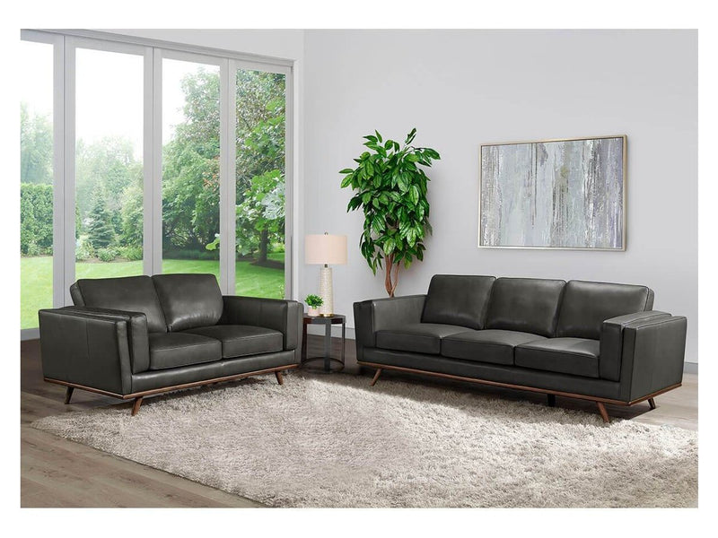 Taverly 2-piece Leather Sofa and Loveseat Set, Grey Default Title