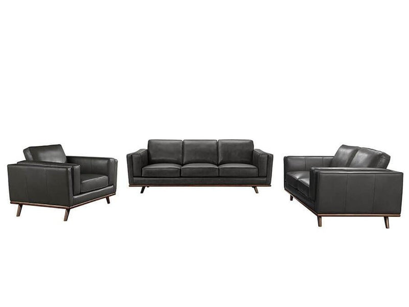Taverly 3-piece Leather Set, Grey Default Title
