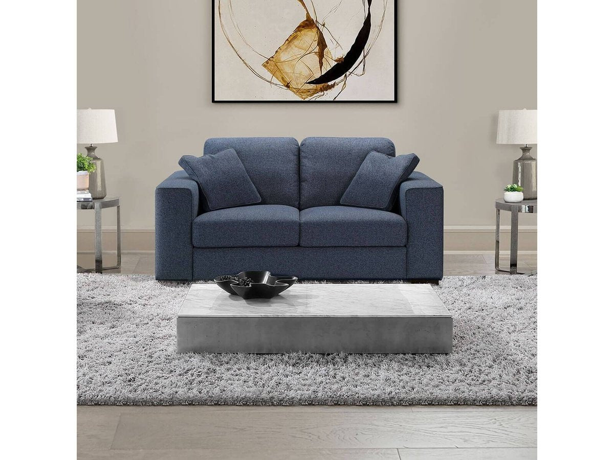 Tamora Fabric Loveseat, Blue Default Title
