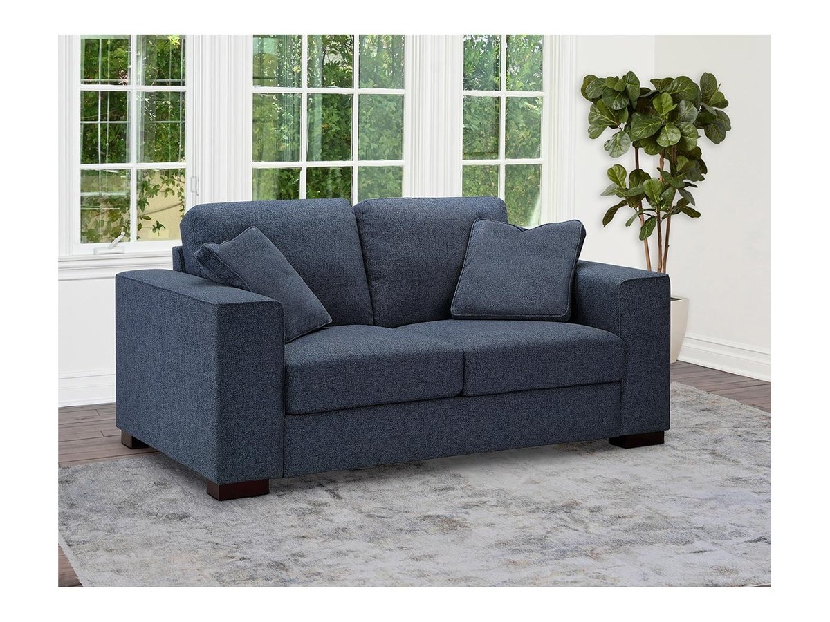 Tamora Fabric Loveseat, Blue Default Title