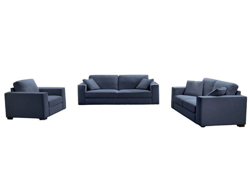 Tamora 3-piece Fabric Sofa Set, Blue Default Title