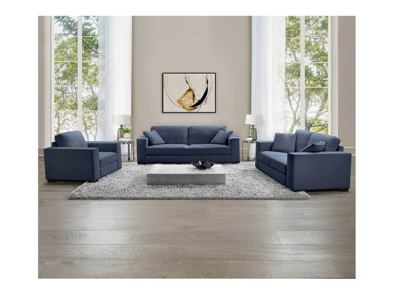 Tamora 3-piece Fabric Sofa Set, Blue Default Title