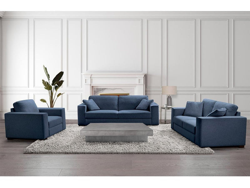 Tamora 3-piece Fabric Sofa Set, Blue Default Title