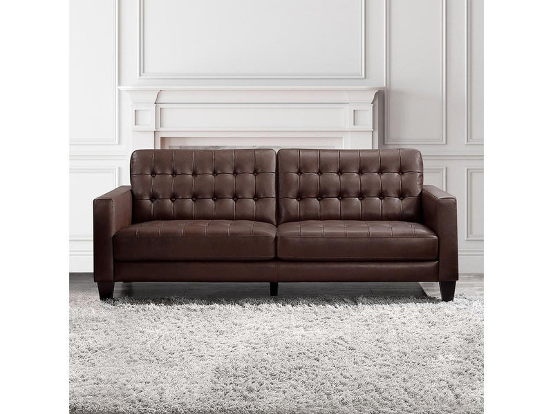 Tova Leather Sofa, Brown Default Title