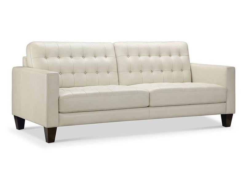 Tova Leather Sofa, Ivory Default Title