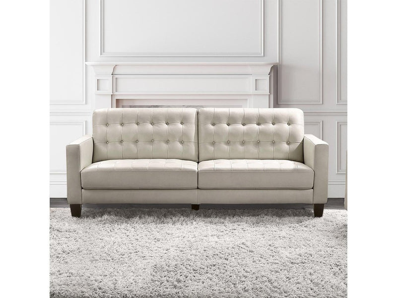 Tova Leather Sofa, Ivory Default Title