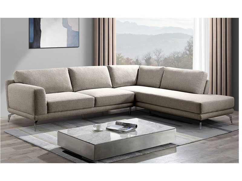Aiken 2-piece Fabric Sectional, Grey Default Title