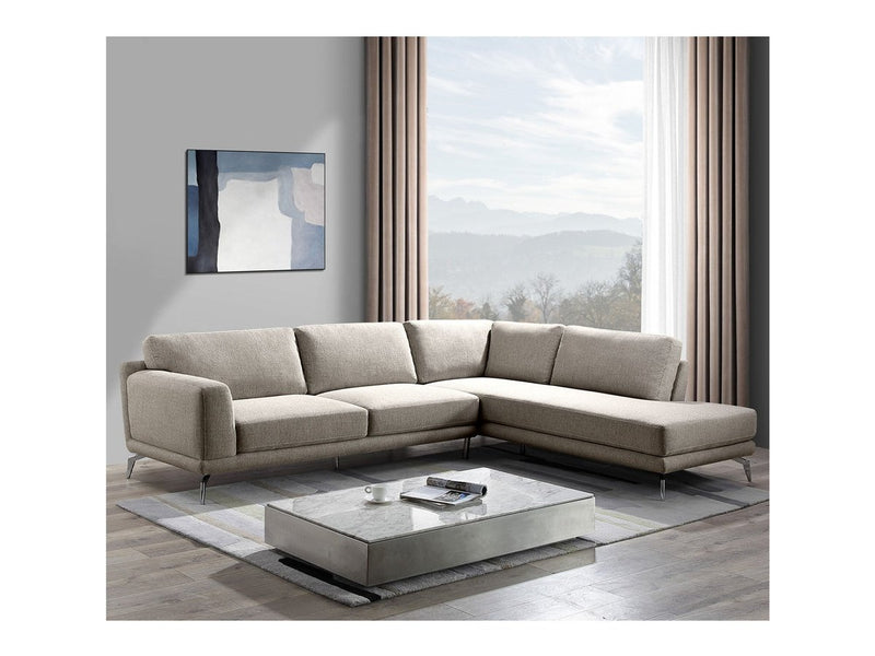 Aiken 2-piece Fabric Sectional, Grey Default Title