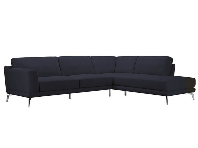 Aiken 2-piece Fabric Sectional, Blue Blue
