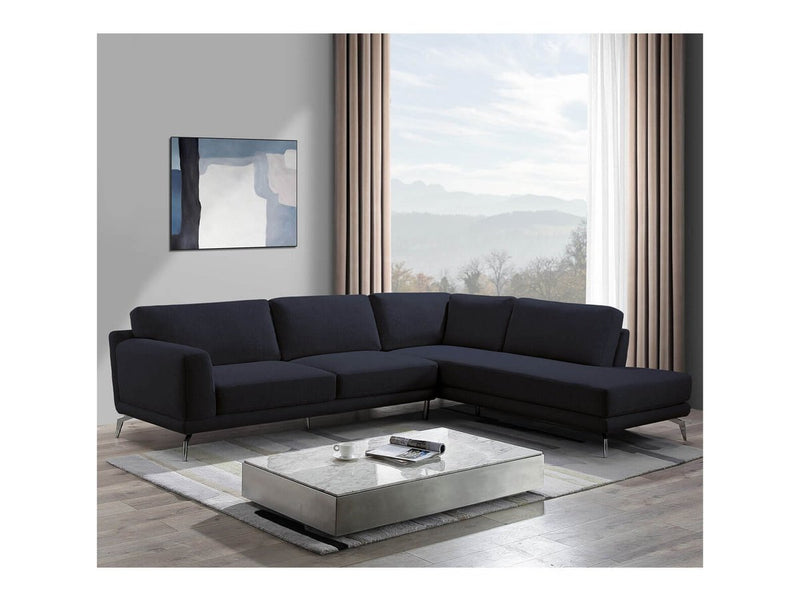 Aiken 2-piece Fabric Sectional, Blue Blue