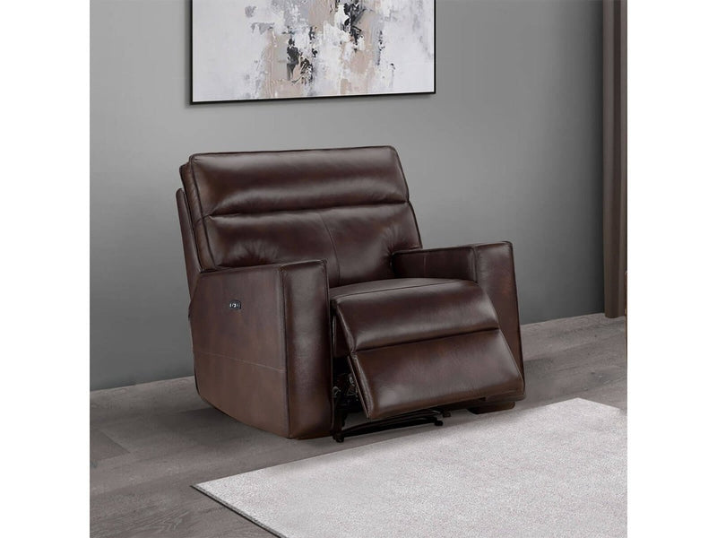 Zahara Leather Power Recliner, Espresso Default Title