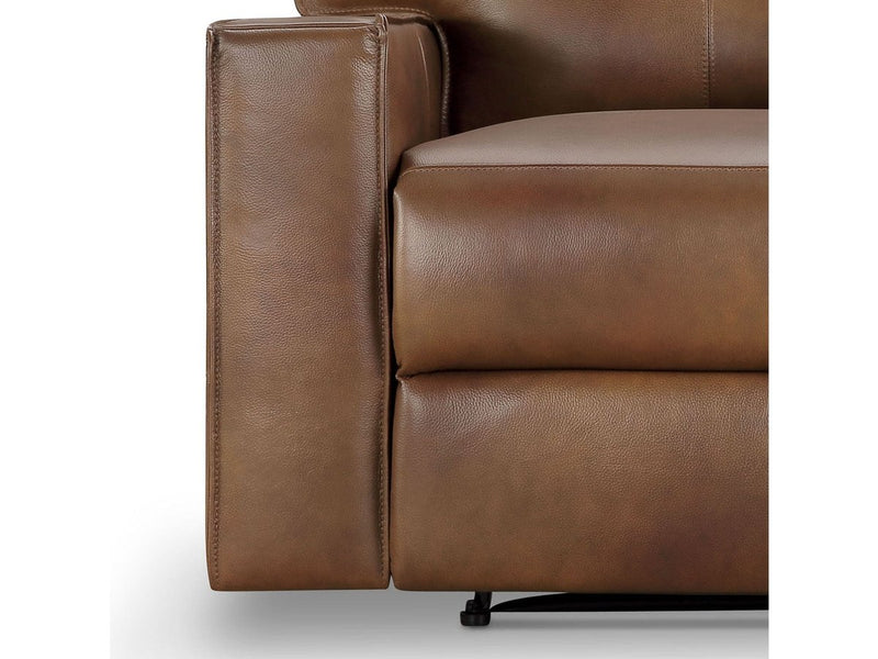 Zahara Leather Reclining Loveseat, Brown Default Title