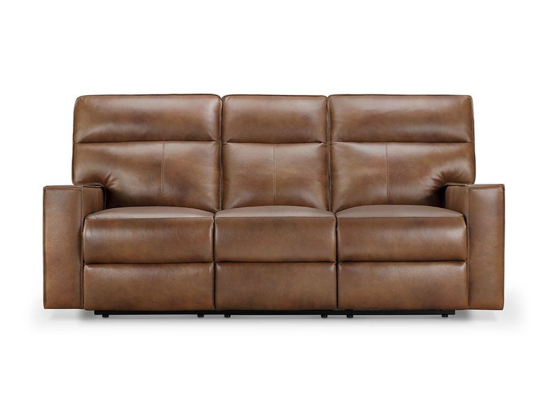 Zahara Leather Reclining Sofa, Brown Default Title