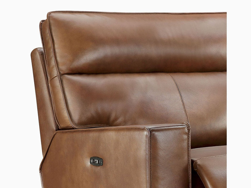 Zahara Leather Reclining Sofa, Brown Default Title