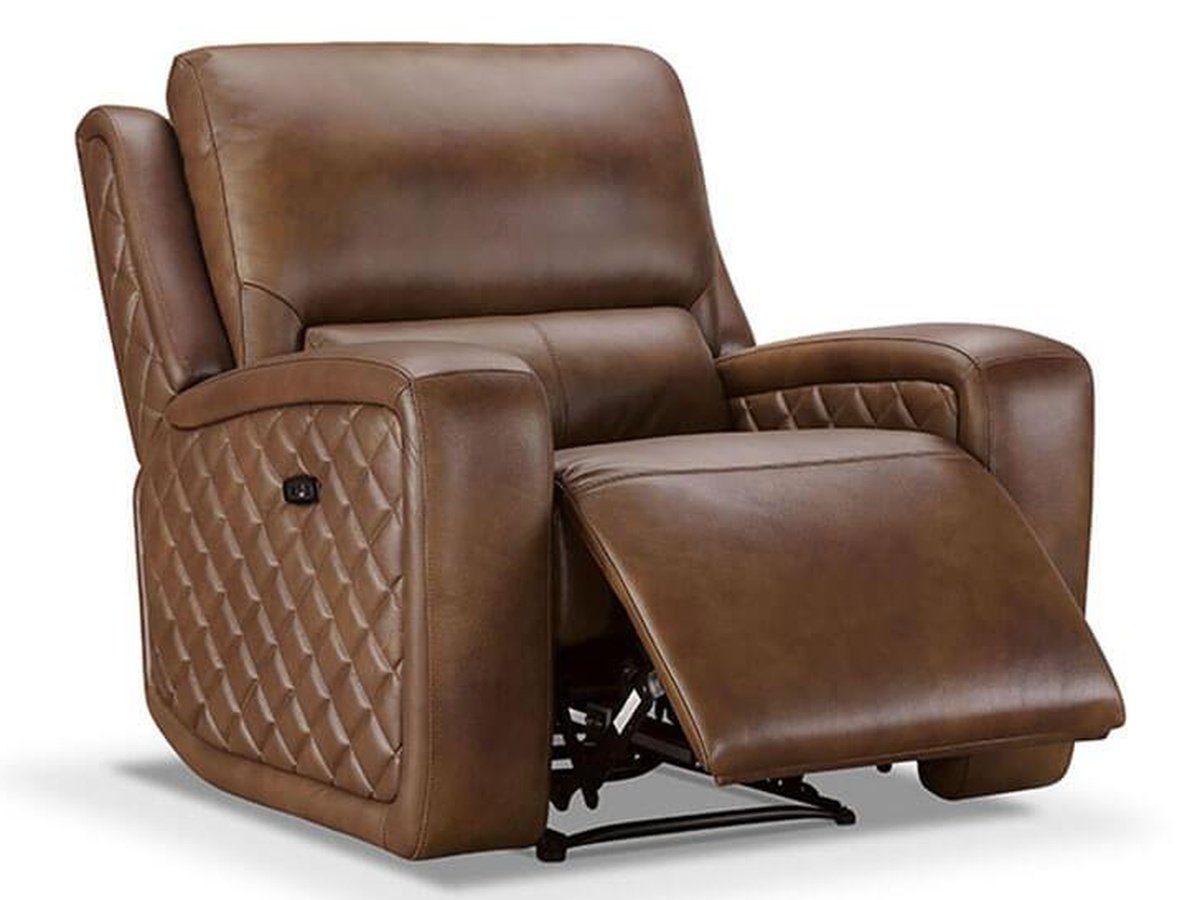 Raymond Leather Power Recliner, Camel Default Title