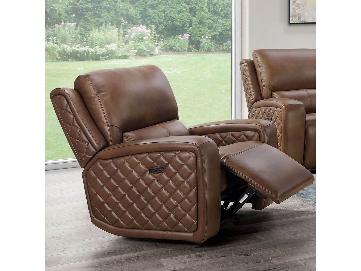 Raymond Leather Power Recliner, Camel Default Title