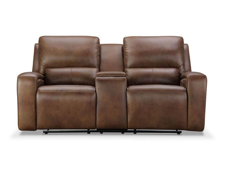 Raymond Leather Power Reclining Loveseat, Brown Default Title