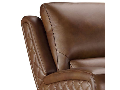 Raymond Leather Power Reclining Loveseat, Brown Default Title