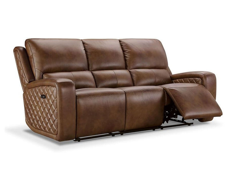 Raymond Leather Power Reclining Sofa, Brown Default Title