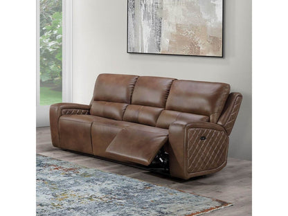 Raymond Leather Power Reclining Sofa, Brown Default Title