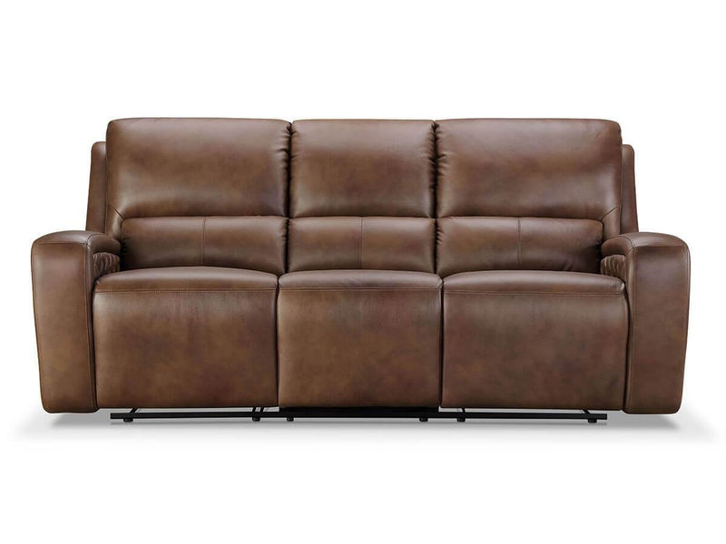 Raymond Leather Power Reclining Sofa, Brown Default Title