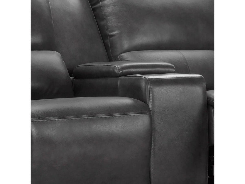 Raymond Leather Power Reclining Loveseat, Grey Default Title