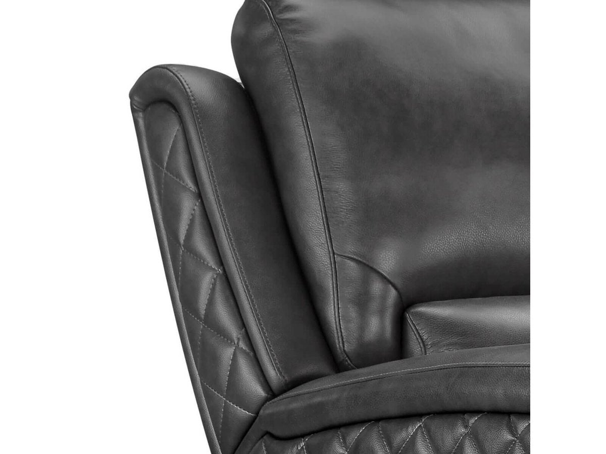 Raymond Leather Power Reclining Loveseat, Grey Default Title