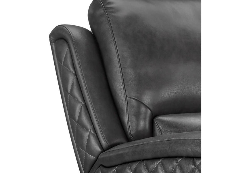 Raymond Leather Power Reclining Loveseat, Grey Default Title