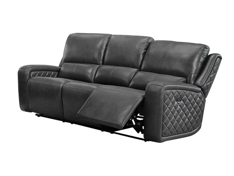 Raymond 2-piece Leather Power Reclining Set, Grey Default Title