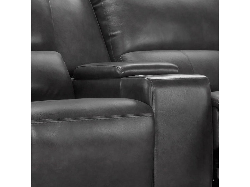 Raymond 2-piece Leather Power Reclining Set, Grey Default Title